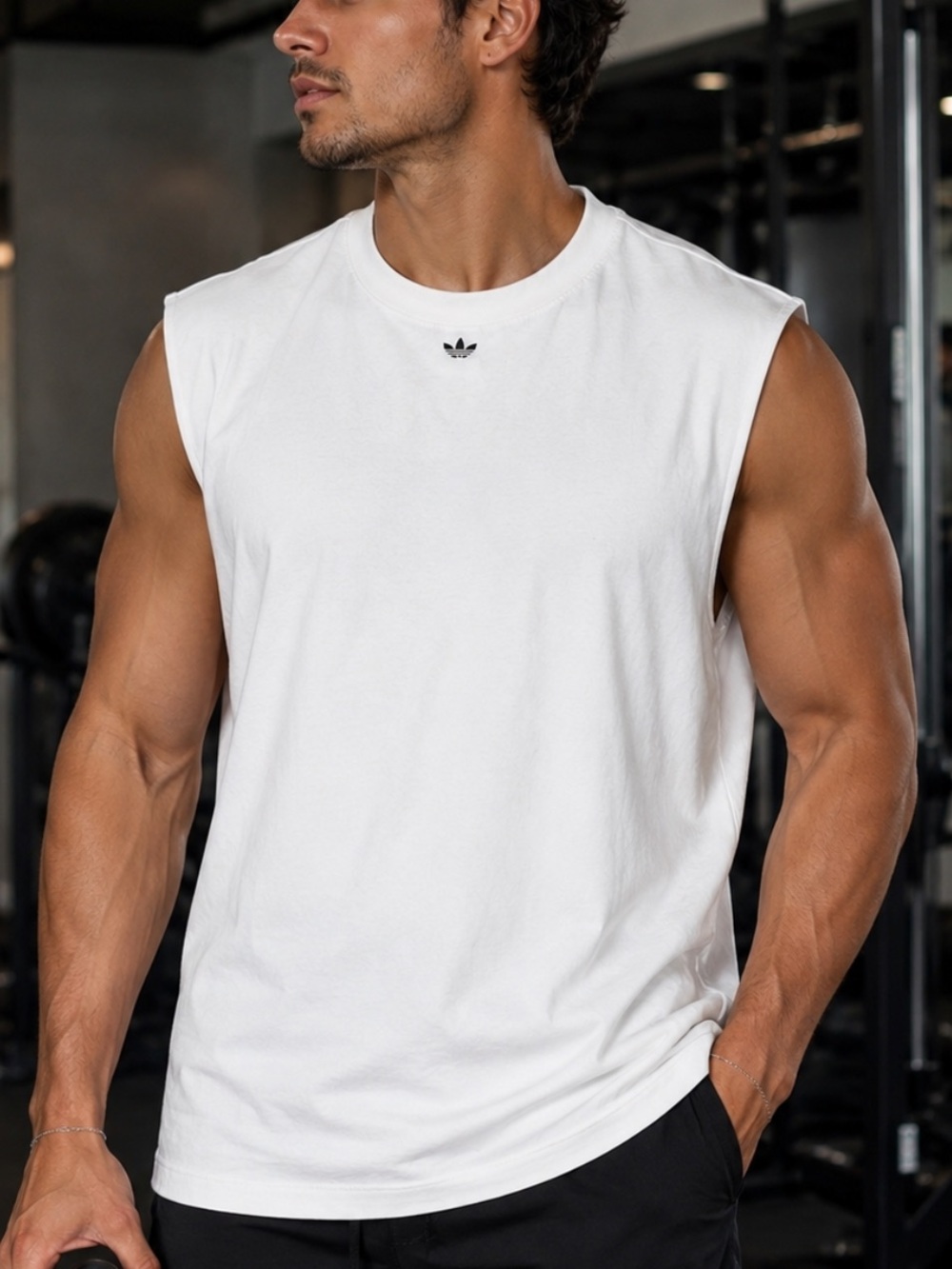 adidas Off-White Sleeveless Muscle Tank